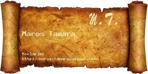 Maros Tamara névjegykártya